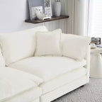 Stylish Chenille Living Room Set: 2-Seater and Chair