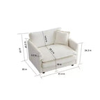 Stylish Chenille Living Room Set: 2-Seater and Chair