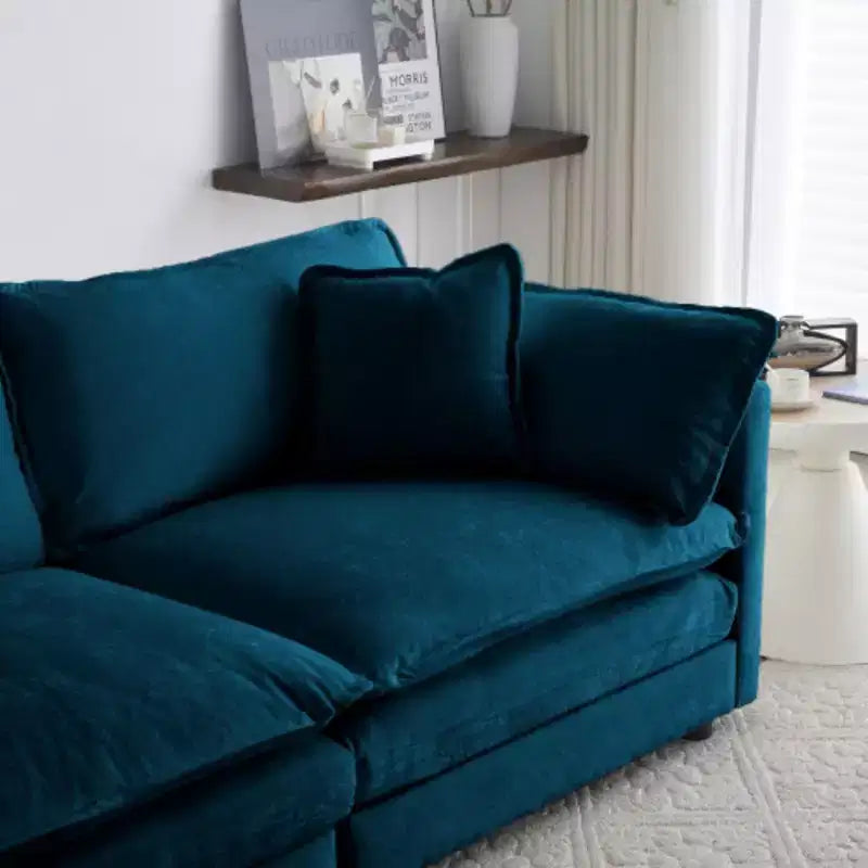 Stylish Chenille Living Room Set: 2-Seater and Chair