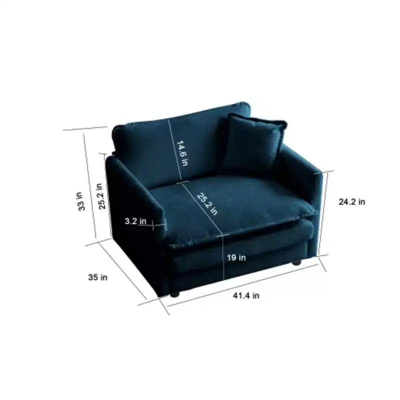 Stylish Chenille Living Room Set: 2-Seater and Chair