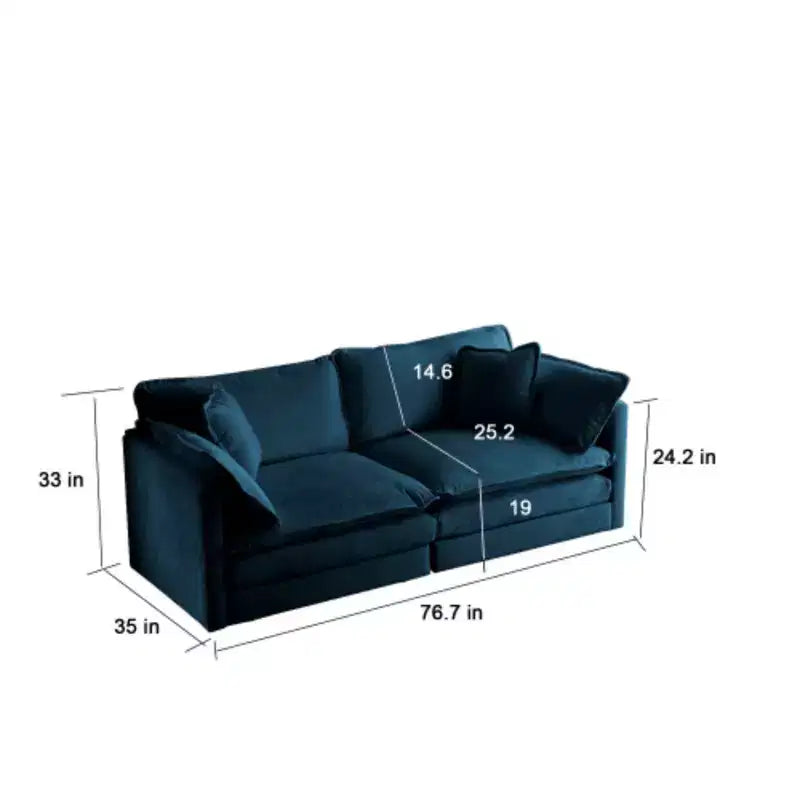 Stylish Chenille Living Room Set: 2-Seater and Chair