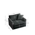 Stylish Chenille Living Room Set: 2-Seater and Chair