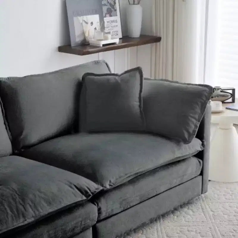 Stylish Chenille Living Room Set: 2-Seater and Chair