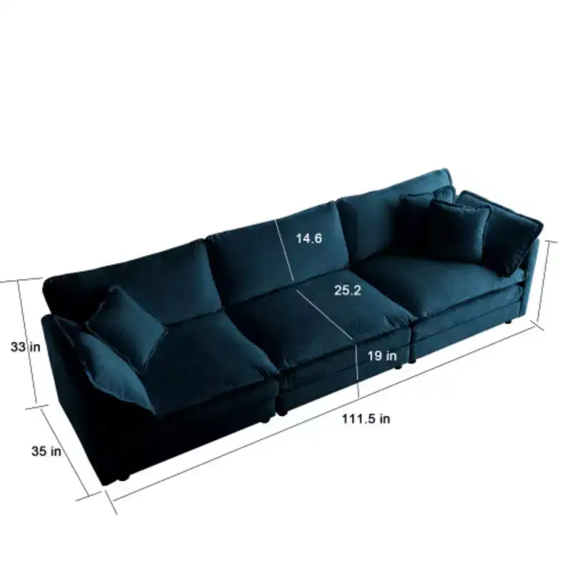 Contemporary 3-Piece Sectional - Oversized, Deep Seats, Modern Style