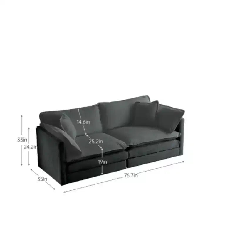 Contemporary 3-Piece Sectional - Oversized, Deep Seats, Modern Style