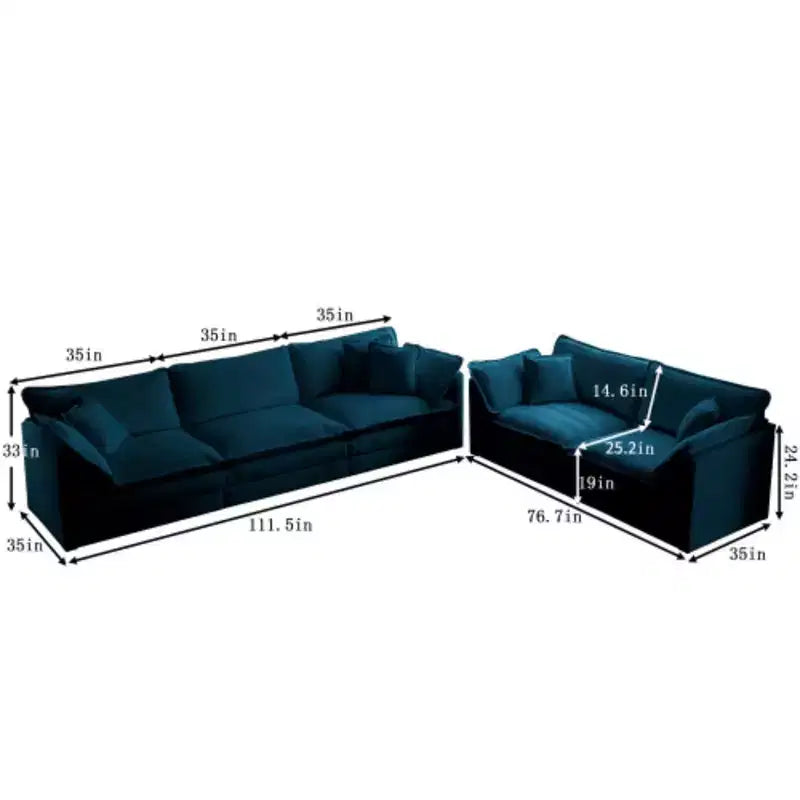 Modern Sofa Set for Living Room, Sofa Set of 2 Chenille Couch, 2+3 Seater Sofa Set Deep Seat Sofa
