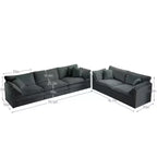 Modern Sofa Set for Living Room, Sofa Set of 2 Chenille Couch, 2+3 Seater Sofa Set Deep Seat Sofa