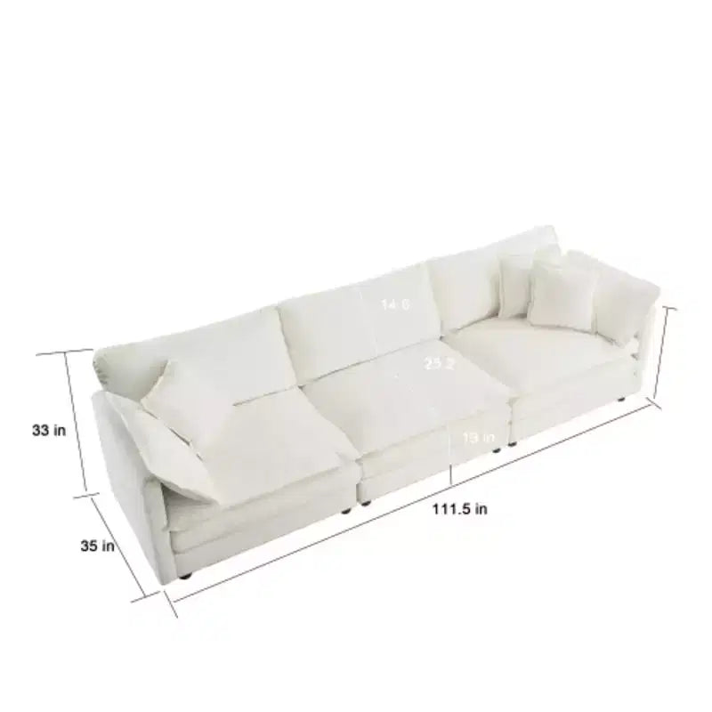 Modern Sofa Set for Living Room, Sofa Set of 2 Chenille Couch, 2+3 Seater Sofa Set Deep Seat Sofa