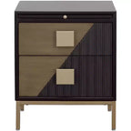 Coast to Coast Roma 20 Wide Black and Metallic 2-Drawer End Table