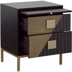 Coast to Coast Roma 20 Wide Black and Metallic 2-Drawer End Table