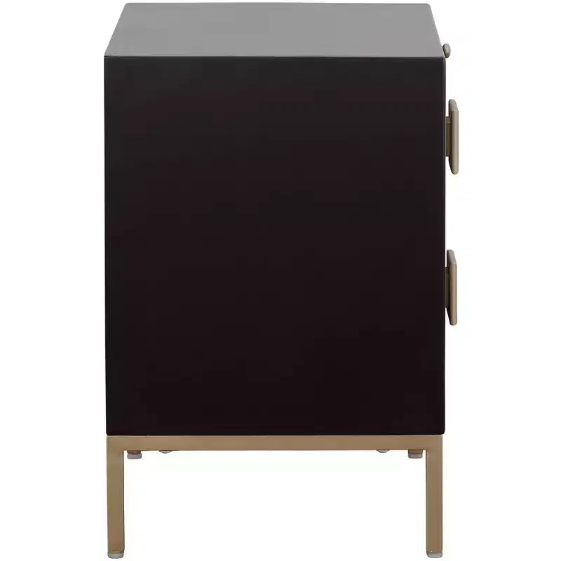 Coast to Coast Roma 20 Wide Black and Metallic 2-Drawer End Table