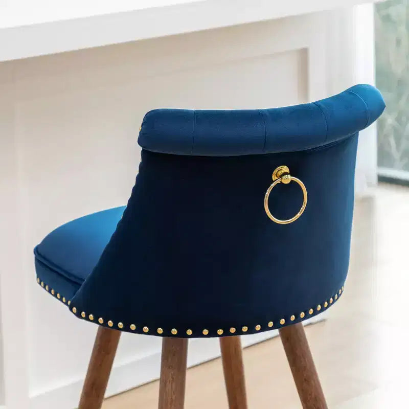 Roundhill Furniture Elvara Set of 2 Button-Tufted Counter Stools with Nailhead Trim