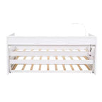 Whisen Twin XL Wood Daybed with 2 Trundles, 3 Storage Cubbies, 1 Light for Free and USB Charging Design