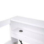 Whisen Twin XL Wood Daybed with 2 Trundles, 3 Storage Cubbies, 1 Light for Free and USB Charging Design