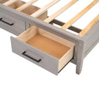 Whisen Twin Size Lounge Daybed with Storage Shelves, Cork Board, USB Ports and 3 Drawers
