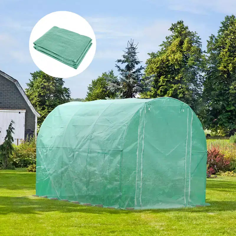 Aoodor Greenhouse Replacement Cover, Large Walk in Tunnel Outdoor Plant Gardening Greenhouse Spare Parts Cover (Frame NOT Included)