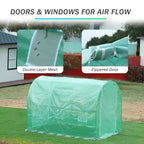 Aoodor Greenhouse Replacement Cover, Large Walk in Tunnel Outdoor Plant Gardening Greenhouse Spare Parts Cover (Frame NOT Included)