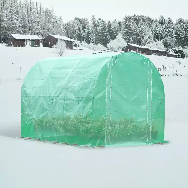 Aoodor Greenhouse Replacement Cover, Large Walk in Tunnel Outdoor Plant Gardening Greenhouse Spare Parts Cover (Frame NOT Included)