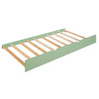 Whisen Twin over Twin Size House Bunk Bed with Convertible Slide and Trundle - White & Gree