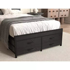 Twin Bed Frames with Headboard, Twin Size Bed Frames with Storage Drawers, Twin Bed, Metal Platform Bed Frame