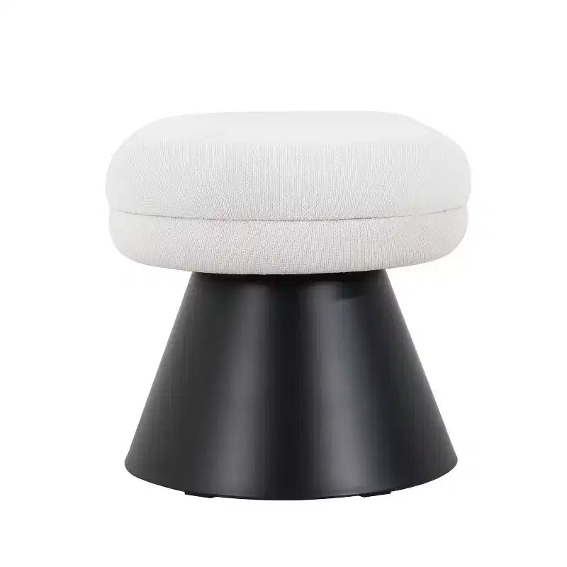 Modern Oval Upholstered Bench with Black Geometric Legs, Entryway Dining Bench for Living Room -Christopher Knight Home