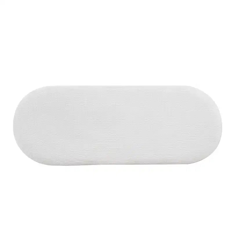 Modern Oval Upholstered Bench with Black Geometric Legs, Entryway Dining Bench for Living Room -Christopher Knight Home