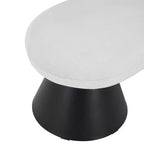 Modern Oval Upholstered Bench with Black Geometric Legs, Entryway Dining Bench for Living Room -Christopher Knight Home