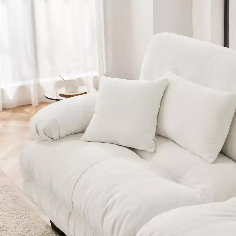 Cloud Couch 2 Seater Sofa for Living Room, Chenille 2 - Seat sofa with 2 Lumbar pillows and 2 throw pillows