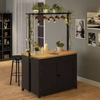 42 Kitchen Island with Storage, Heavy-Duty Multi-Functional Kitchen Cart with 30mm Thick Countertop, 2-Tier Shelves 5 Hooks