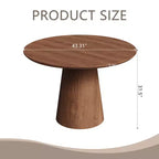 43.31 Round Dining Table, Modern Pedestal Dining Table, Leisure End Table for Living Room Dining Room Cafe Kitchen Small Space