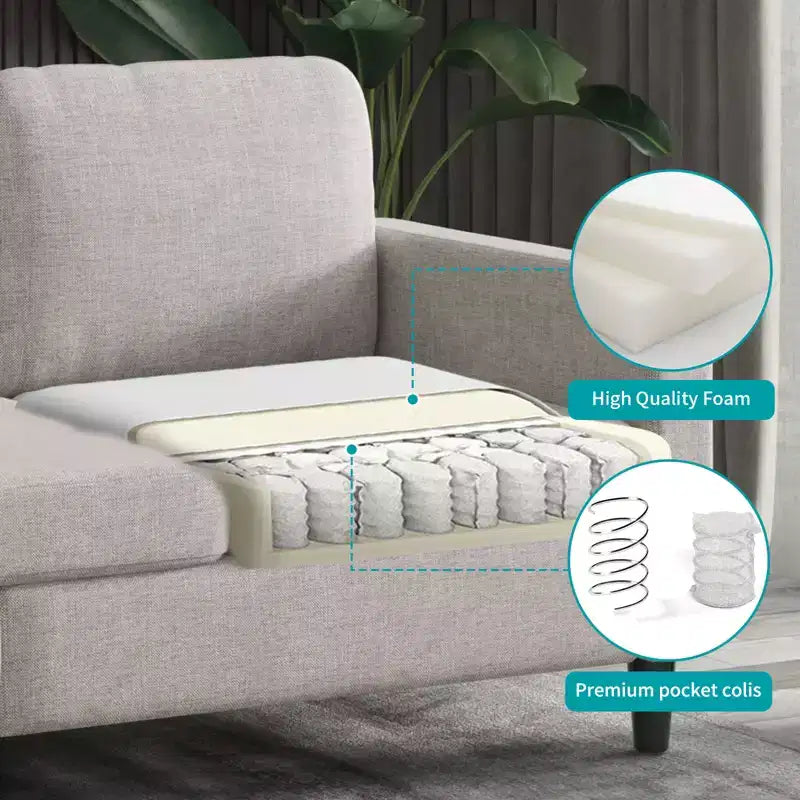 Mjkone Sectional Sofa Couches Set for Living Room 3-Seater Sofa&Loveseat$Single Sofa Chair