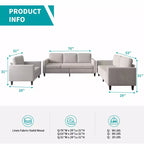 Mjkone Sectional Sofa Couches Set for Living Room 3-Seater Sofa&Loveseat$Single Sofa Chair