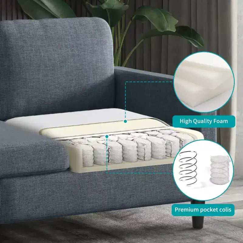 Mjkone Sectional Sofa Couches Set for Living Room 3-Seater Sofa&Loveseat$Single Sofa Chair