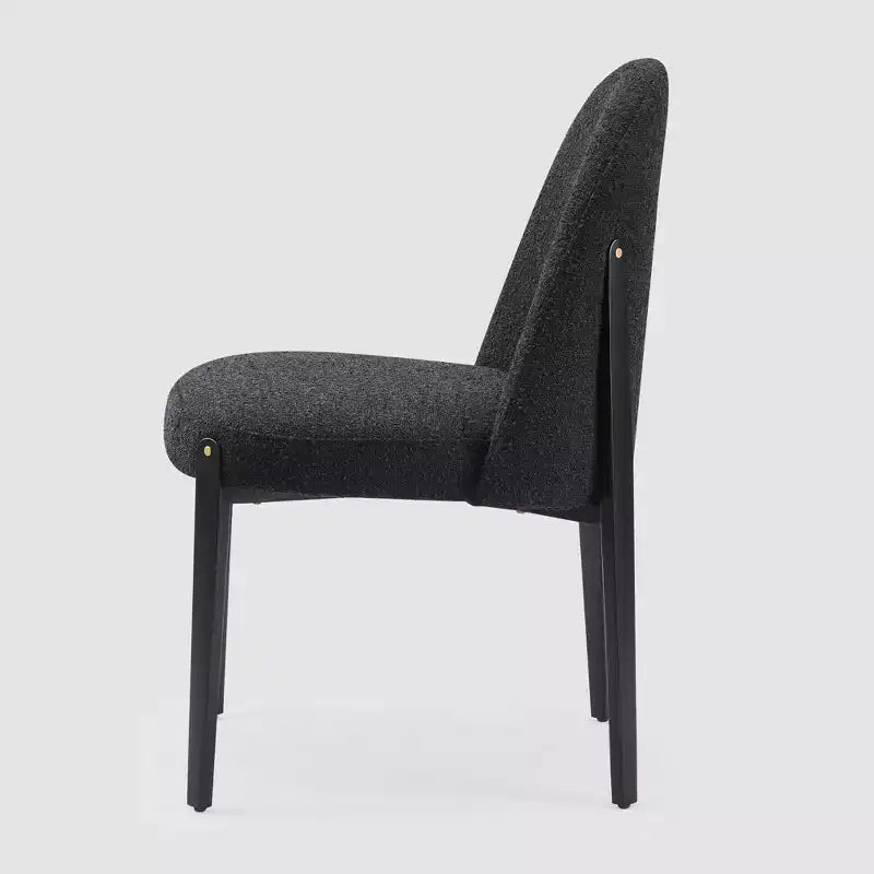 Boucle Dining Chairs Set of 4, Thick Upholstered Chairs with Metal Legs & Curved Backrest, for Dining Room, Kitchen, Living Room, Bedroom-Morden Fort