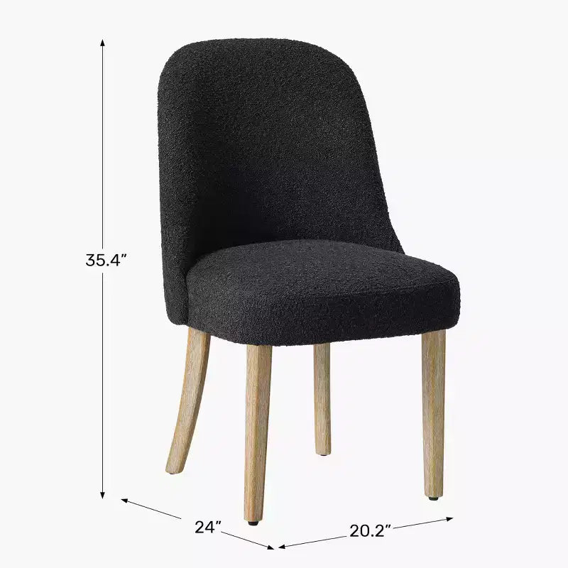 WestinTrends Genevieve Mid-Century Modern Upholstered Boucle Dining Chair (Set of 6)