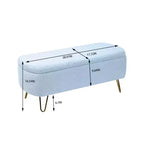 Zeus & Ruta Modern Upholstered Storage Ottoman Bench for End of Bed Gold Legs