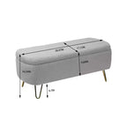 Zeus & Ruta Modern Upholstered Storage Ottoman Bench for End of Bed Gold Legs