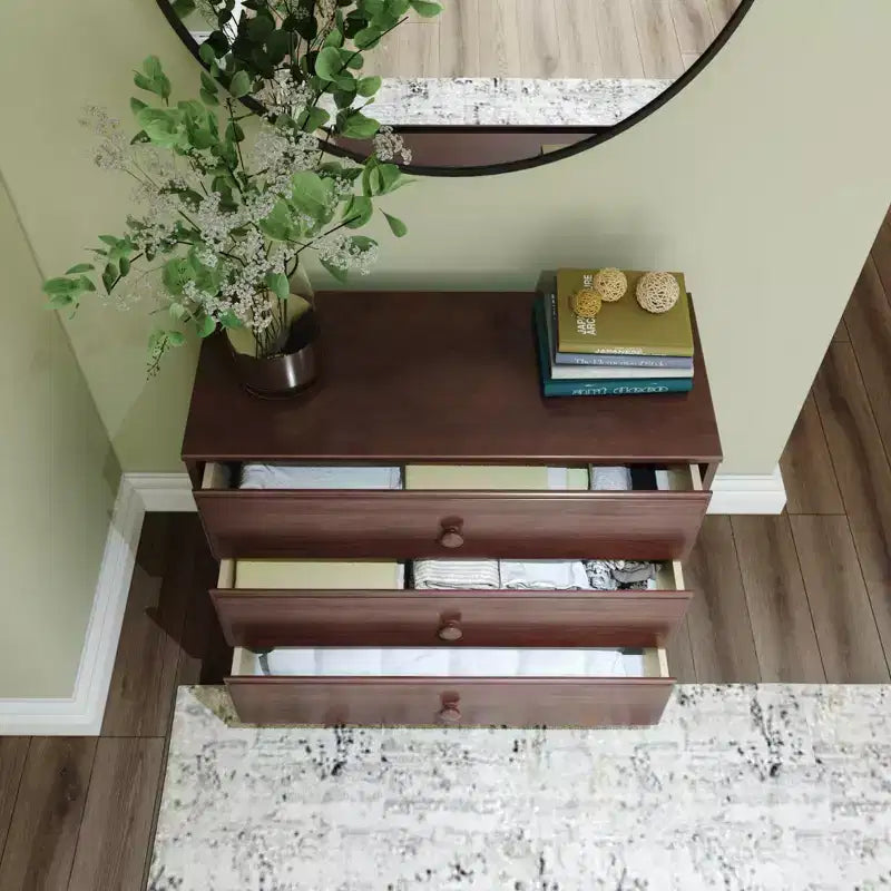 Plank+Beam Solid Wood Classic 3-Drawer Solid Wood Dresser, Small Dresser for Bedroom, Chest of Drawers