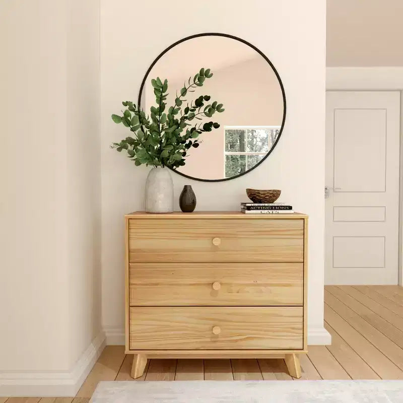 Plank+Beam Solid Wood Classic 3-Drawer Solid Wood Dresser, Small Dresser for Bedroom, Chest of Drawers