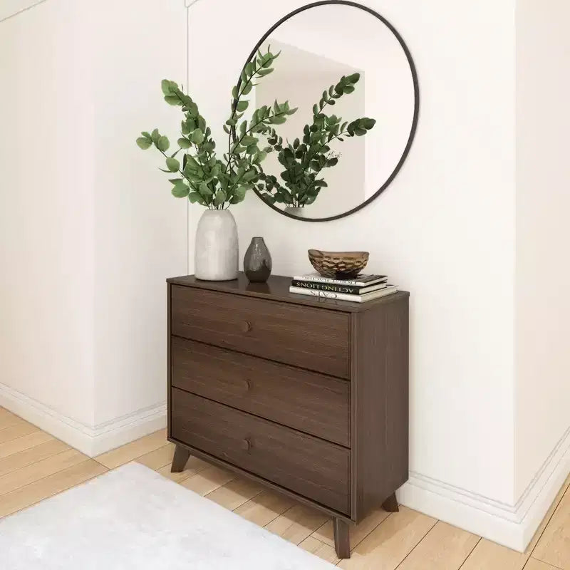 Plank+Beam Solid Wood Classic 3-Drawer Solid Wood Dresser, Small Dresser for Bedroom, Chest of Drawers