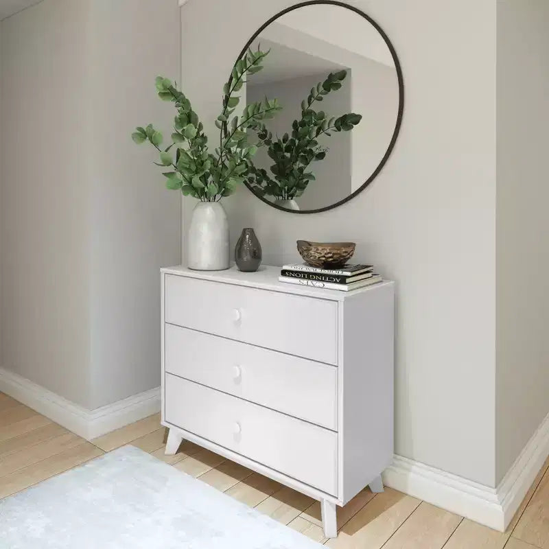 Plank+Beam Solid Wood Classic 3-Drawer Solid Wood Dresser, Small Dresser for Bedroom, Chest of Drawers