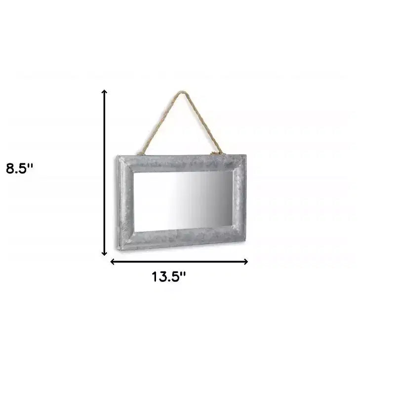 HomeRoots 9 Silver Metal Framed Accent Mirror