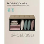 Storage Ottoman, Foldable Storage Bench, 15 x 30 x 15 Inches, Flipping Lid, 660 lb Load Capacity
