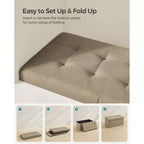 Storage Ottoman, Foldable Storage Bench, 15 x 30 x 15 Inches, Flipping Lid, 660 lb Load Capacity