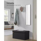 Storage Ottoman, Foldable Storage Bench, 15 x 30 x 15 Inches, Flipping Lid, 660 lb Load Capacity