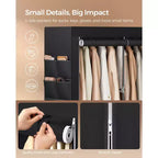 Portable Closet Wardrobe with Shoe Rack and Cover, Closet Storage Organizer, Shelves, and 4 Side Pockets, 50 x 17.7 x 69.3 Inches