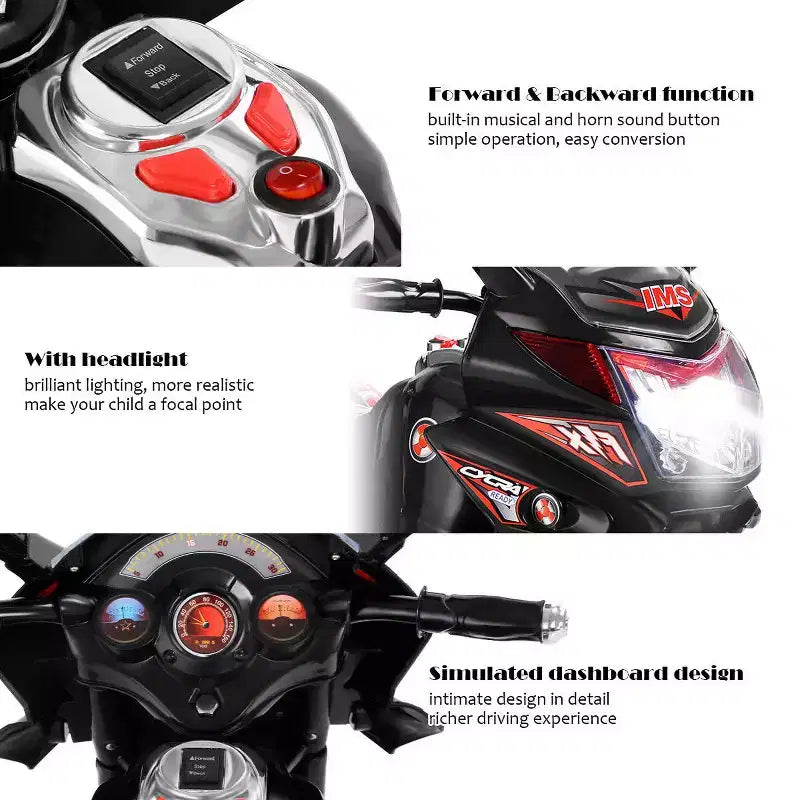 Costway 3 Wheel Kids Ride On Motorcycle 6V Battery Powered Electric Toy Power Bicycle