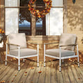 Costway 2 PCS Patio Sofa Set with Thick Cushions Modern Bistro Set for Poolside