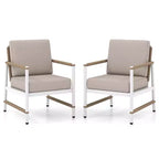 Costway 2 PCS Patio Sofa Set with Thick Cushions Modern Bistro Set for Poolside