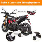 Costway 12V Kids Ride-On Motorcycle Motor Bike w/ Training Wheels Red\ Black